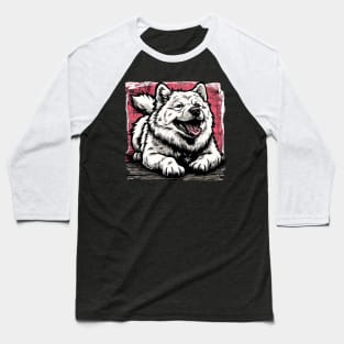 Retro Art Samoyed Dog Lover Baseball T-Shirt